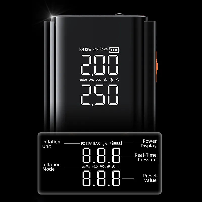 AuraLink 2-i-1 däckpump och startbooster